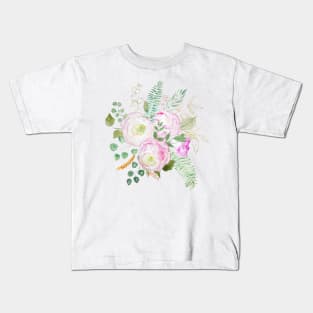 pink eustoma flowers arrangement Kids T-Shirt